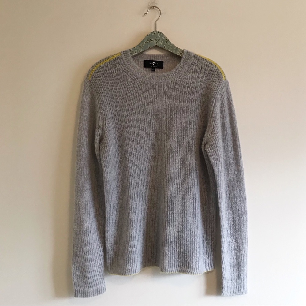 7 For All Mankind Gray Mohair Crewneck Sweater
